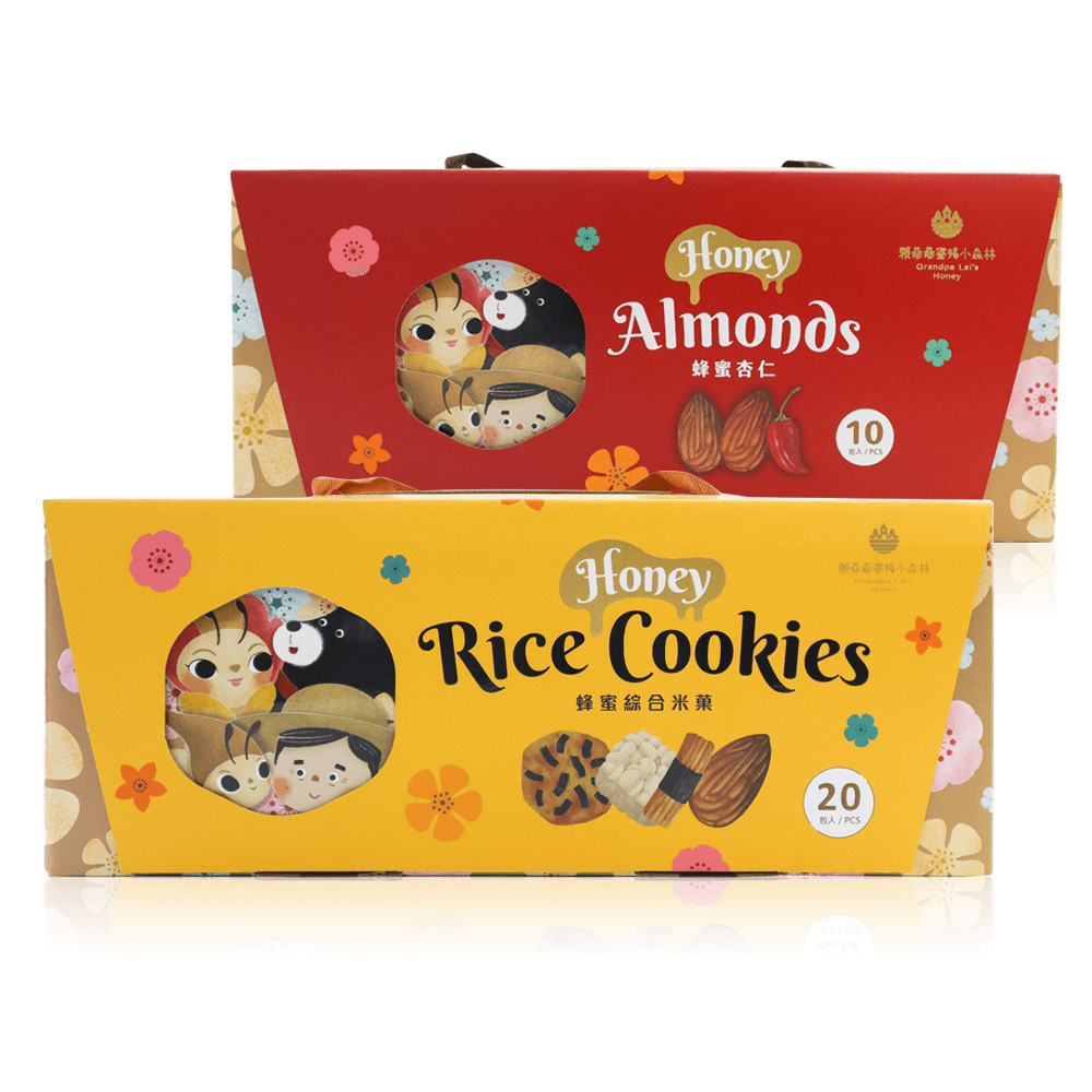 蜂蜜綜合米菓禮盒x1箱+蜂蜜堅果禮盒x1箱